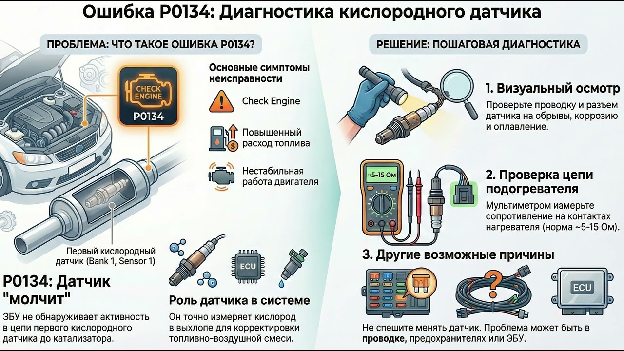 P0134  почему не стоит сразу менять лямбда зонд
