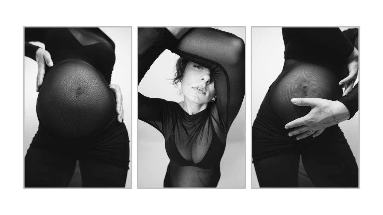 High-Fashion Maternity Portraits in a Tiny Living Room (2 Looks, 1 Setup)
