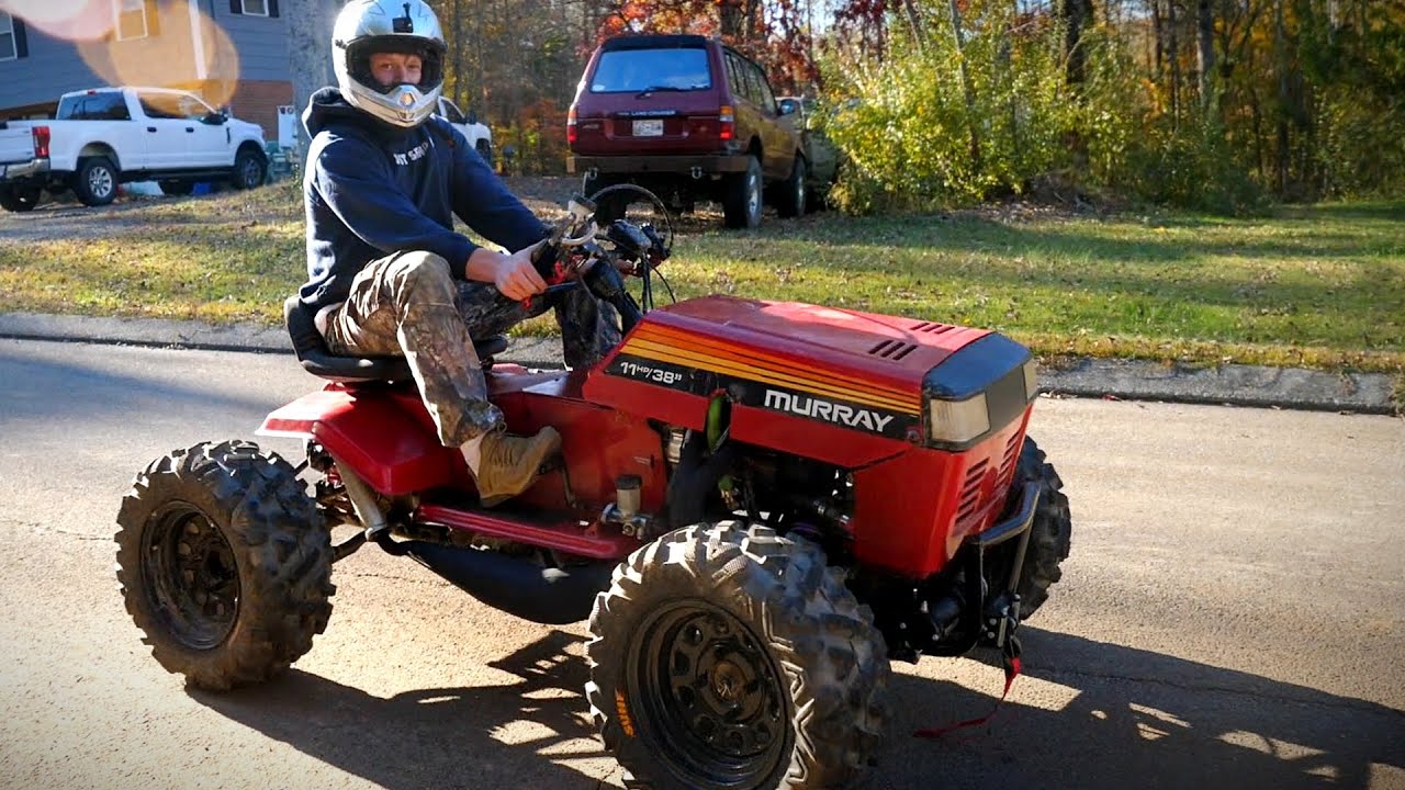 4x4 2 Stroke Riding MOWER Gets 10x Better! Sounds like an F1 car