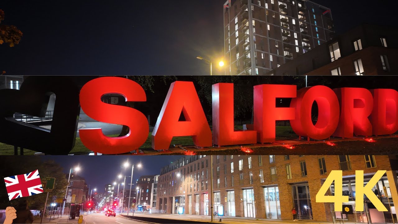BROAD STREET, SALFORD | GREATER MANCHESTER | LONELY WALK AT NIGHT |4K|