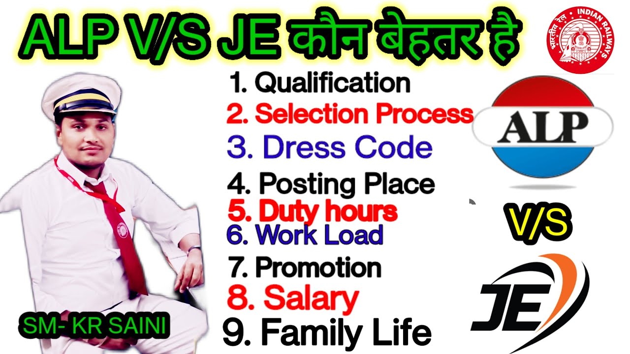 ALP VS RRB JE कौनसी बेहतर है | Complete Information Of Assistant Loco Pilot & RRB Junior Engineer