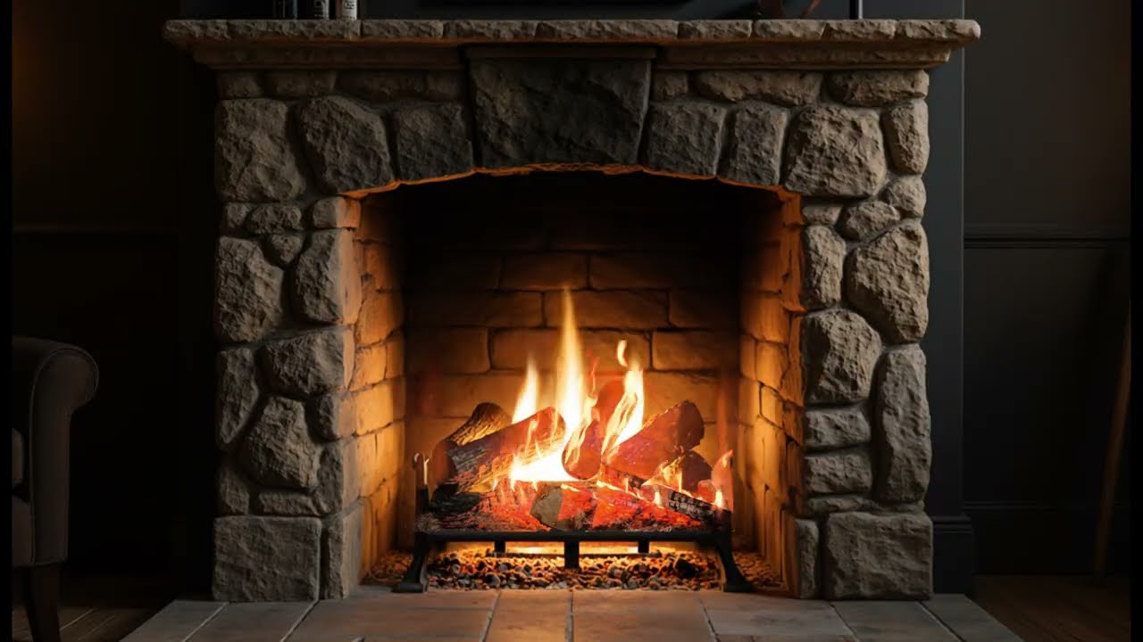 Cozy Fireplace with Crackling Fire Sounds 🔥 Relaxing Fire Ambience