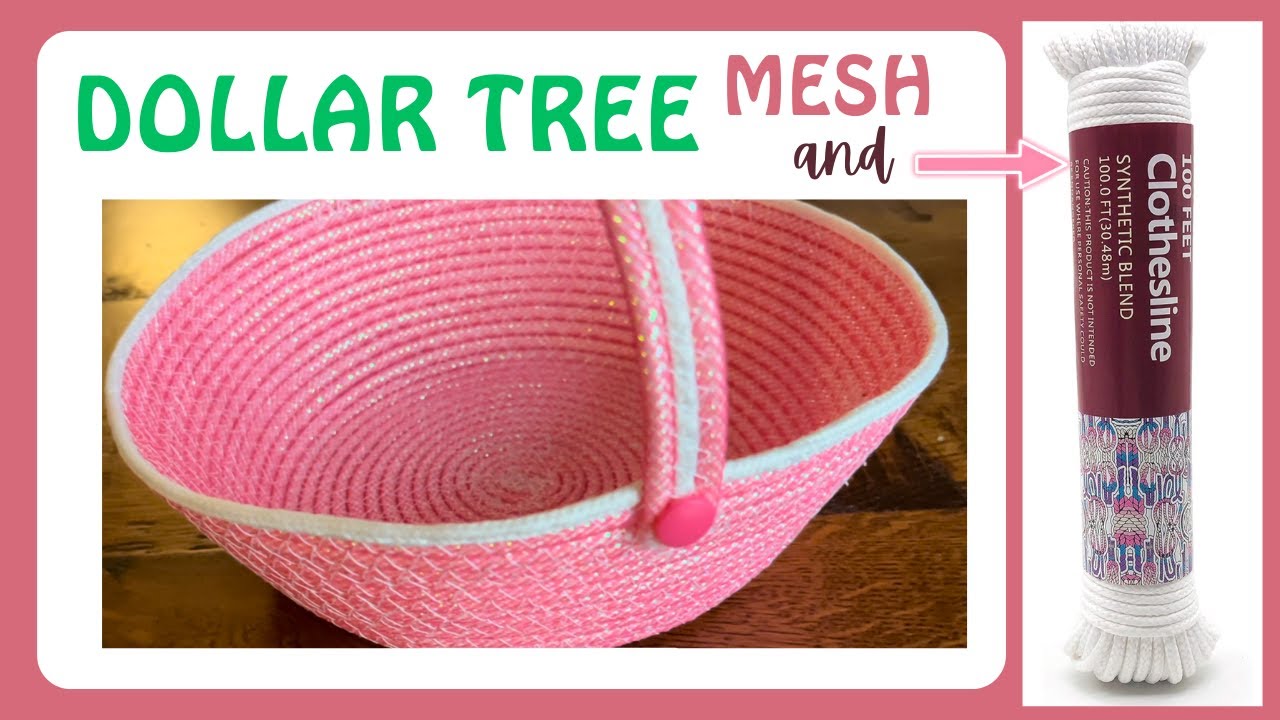 Rope Basket With A Handle Dollar Tree Mesh Clothesline Rope