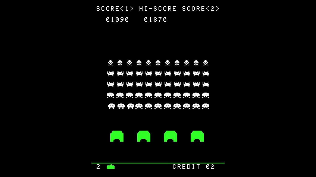 Space Invaders (Arcade) Gameplay #2 - new highscore 1290, starting to beat wave 1 semi-consistently