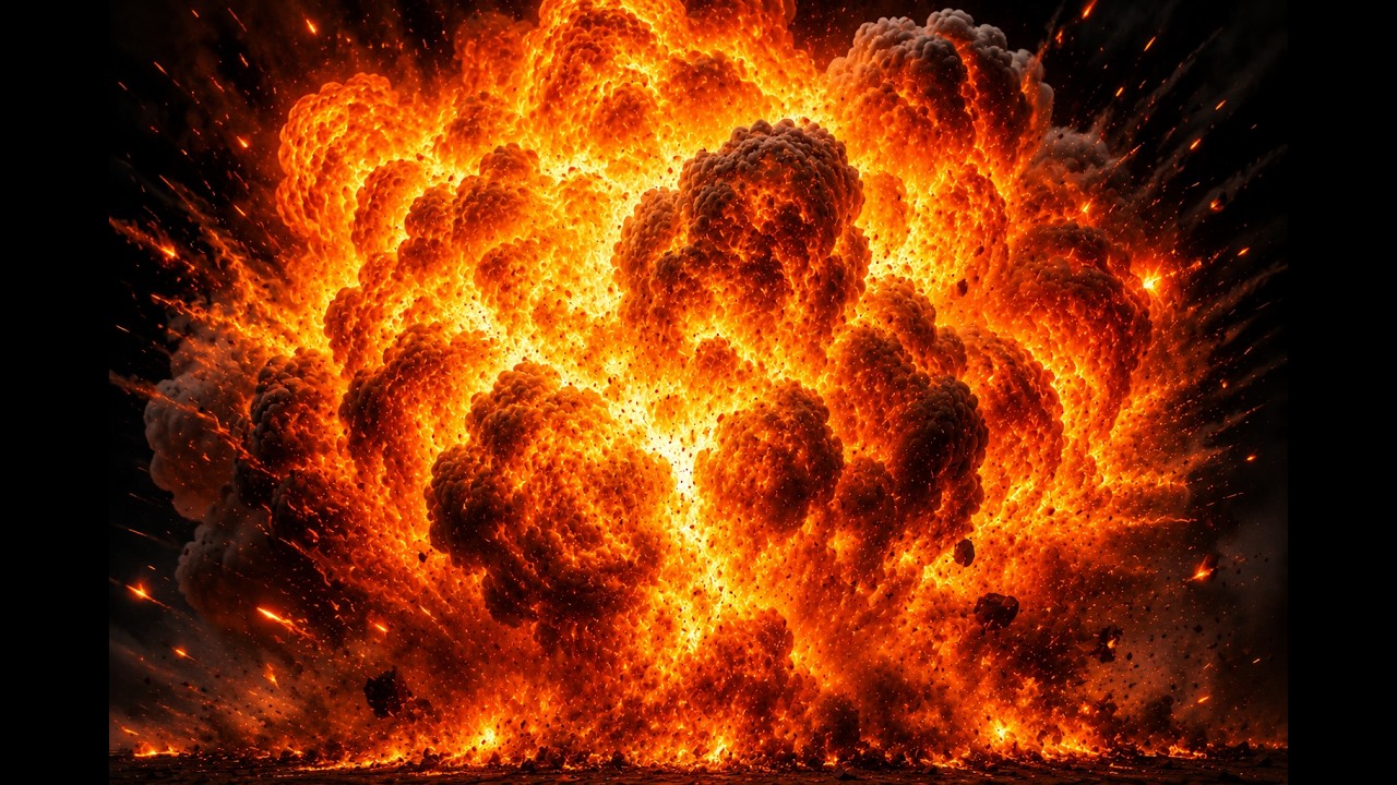 🔥 Wild Fireball of Orange Flames in 4K | Massive Explosion Effect HD