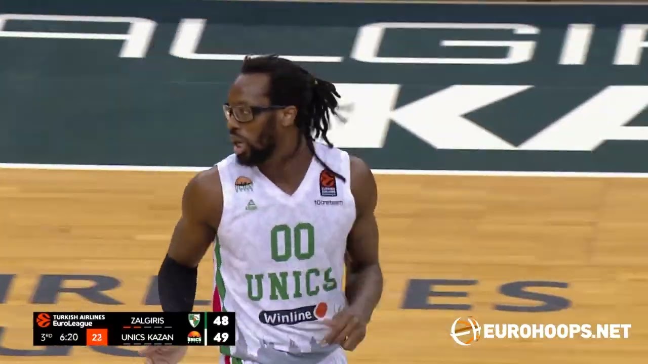 Zalgiris Kaunas - UNICS Kazan 67-76: John Brown (15 points, 11 rebounds, 5 steals)