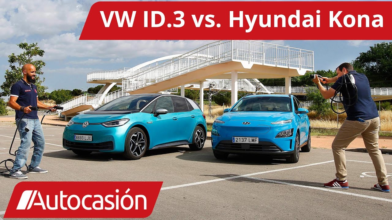 Volkswagen ID.3 vs. Hyundai KONA | Comparativa coches eléctricos / Review en español | #Autocasión