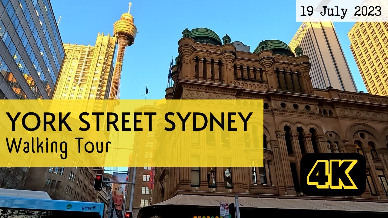 York Street Sydney Walking Tour - 19 July 2023 (4K)