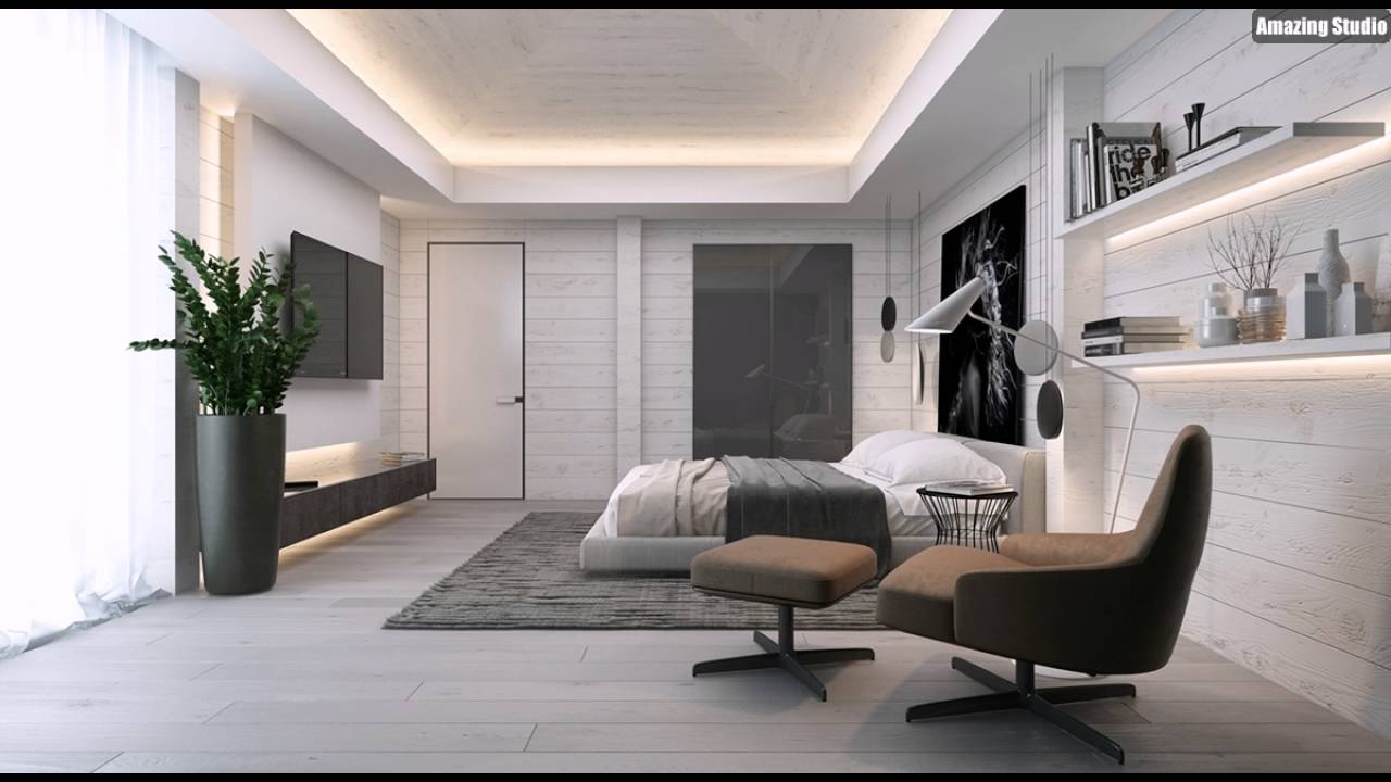 Moderne Graustufen Schlafzimmer