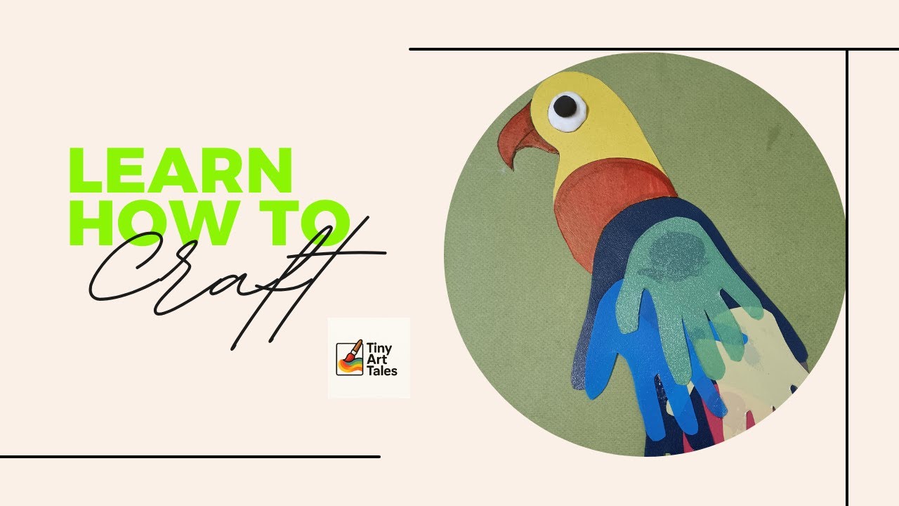 DIY Paper Parrot 🦜| Easy Handprint Craft with Colorful Paper 