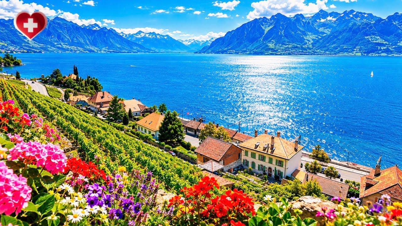 Lavaux, Switzerland 🇨🇭 Peaceful Walk Through Stunning Vineyards 🍇 & Lake Geneva | 2+ Hours 🌿 [4K]