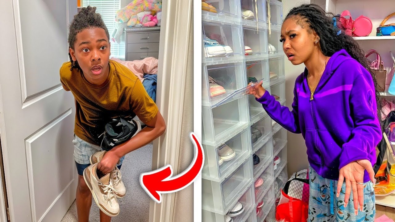 BROTHER Steals From BIG SISTERS Shoe Collection, DAD Teaches Him A LESSON