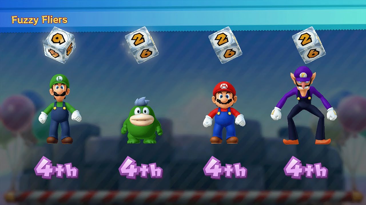 Mario Party 10 - Mario vs Luigi vs Spike vs Waluigi - Mushroom Park