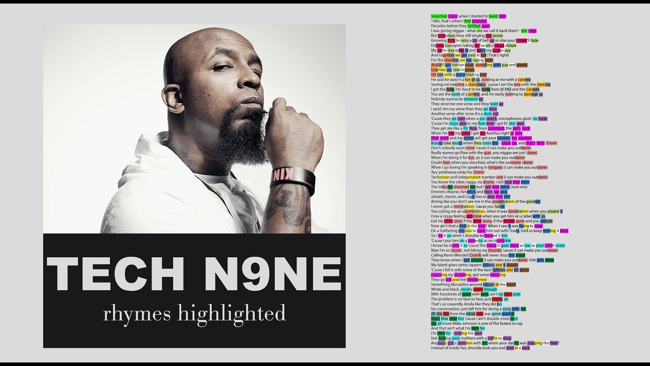 Tech N9ne - Outdone - Lyrics, Rhymes Highlighted (127)