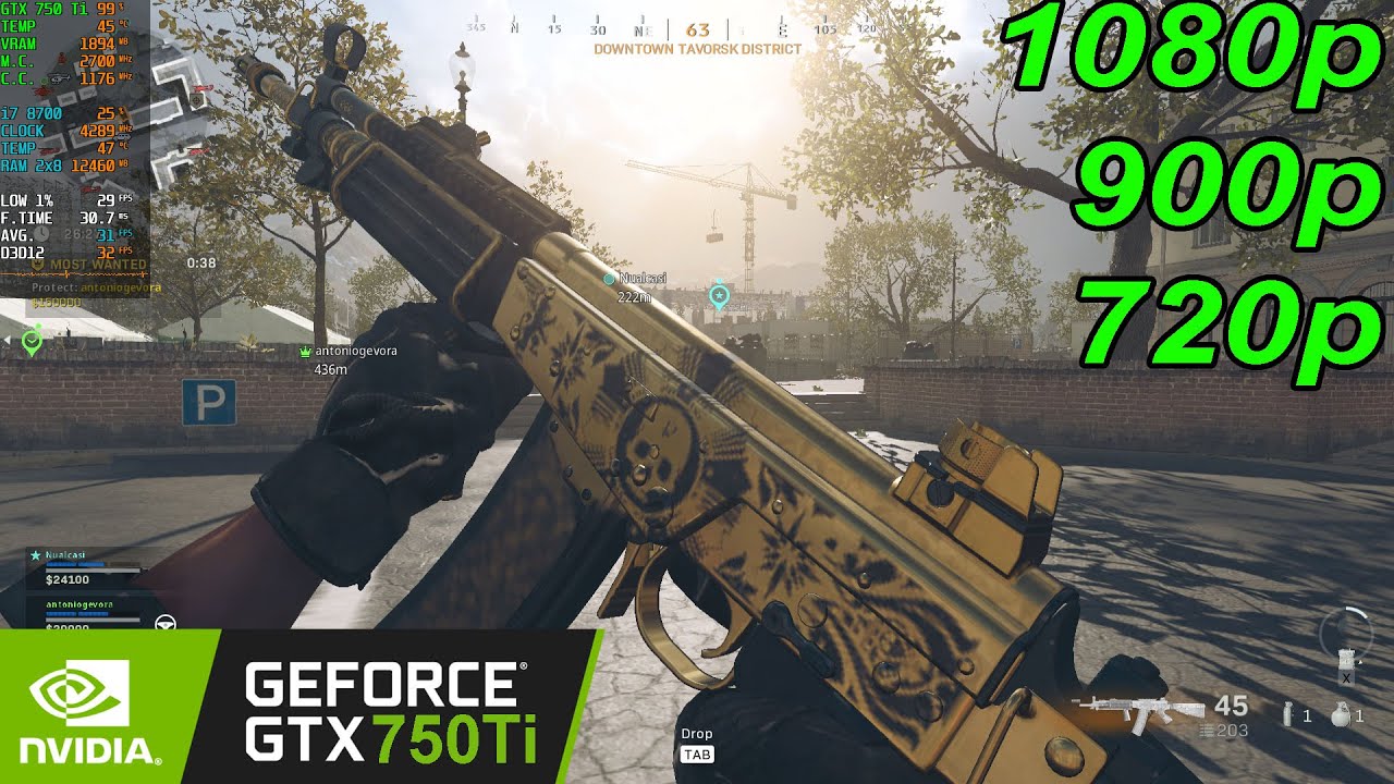 GTX 750 Ti | Call of Duty : Warzone Season 3 - 1080p, 900p, 720p