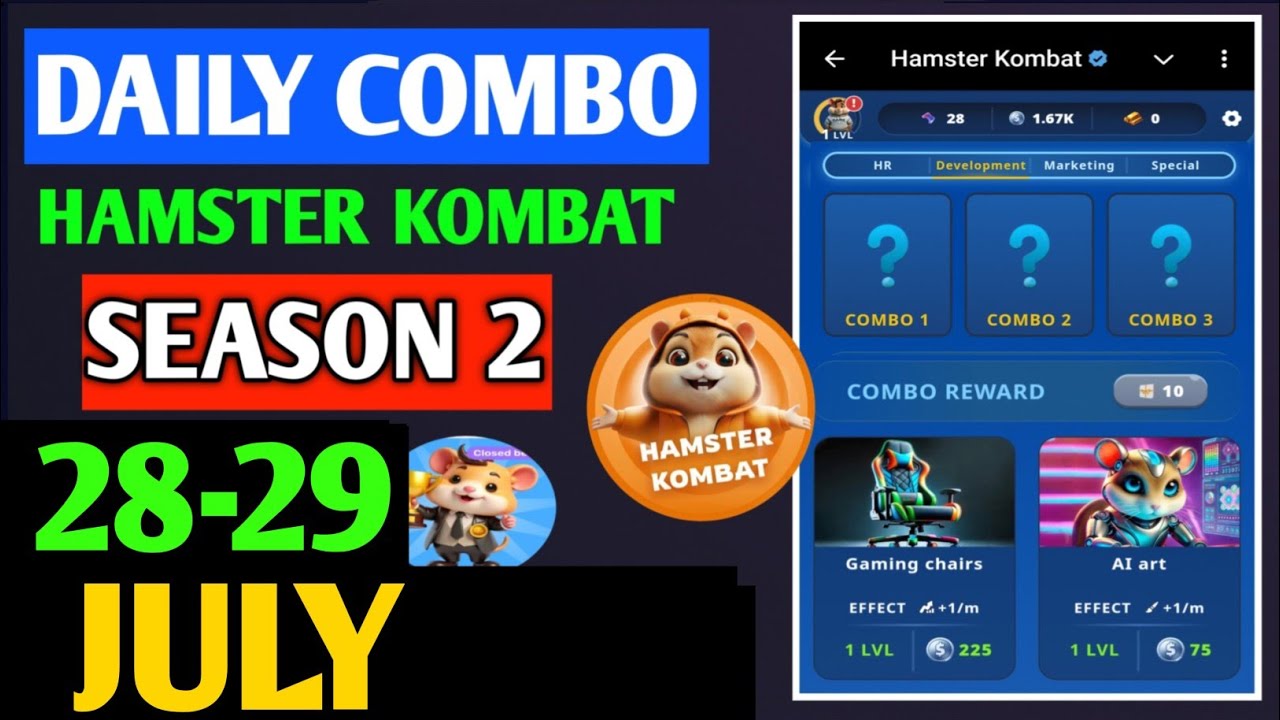 Hamster Kombat Game Dev Daily Combo | 28 July Hamster Kombat Daily Combo | Hamster Daily Combo