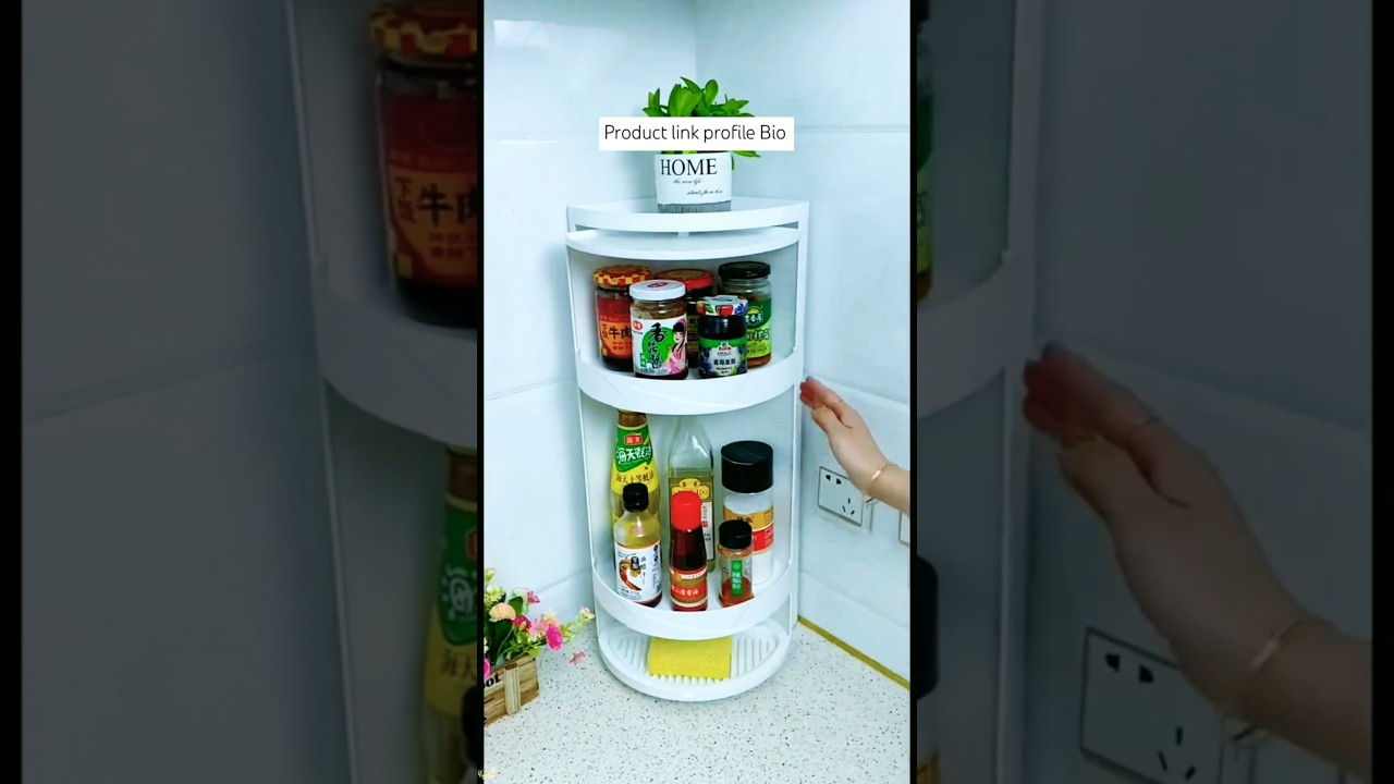 3-Tier Bathroom Corner Shelf | 360&deg; Rotating Storage Rack for Kitchen & Bathroom
