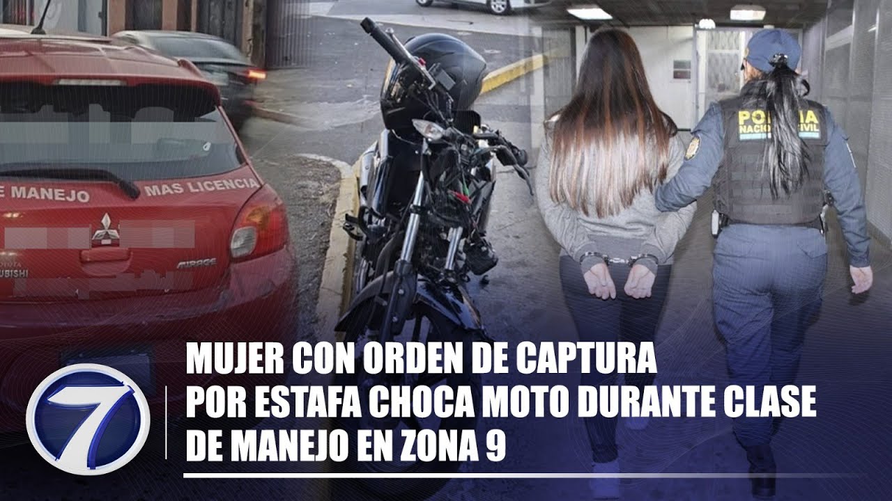 🚨 Mujer con orden de captura por estafa choca motocicleta durante clase de manejo