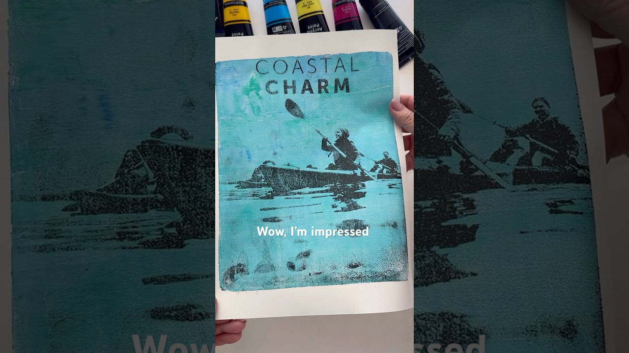 Testing Artecho paints, image transfer on a gel plate (links in the description) #gelprinting