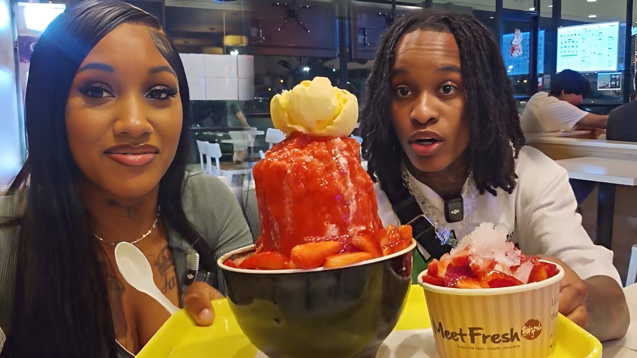 Lil Perfect и Bestie впервые пробуют азиатский десерт — тертый лед!