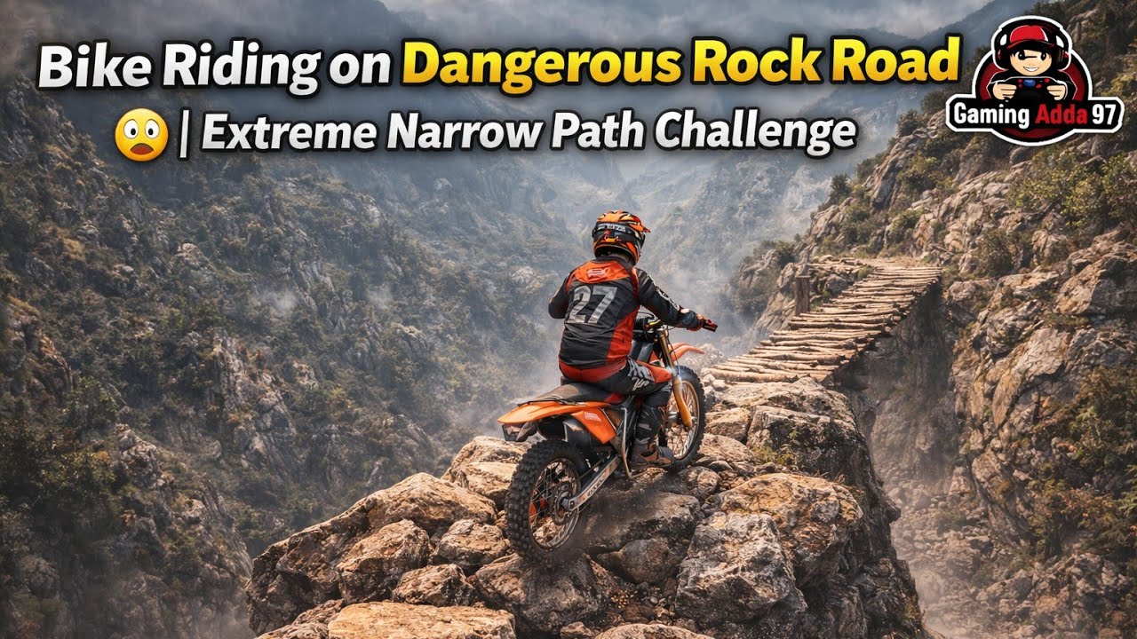 Bike Riding on Dangerous Rock Road 😱 | Extreme Narrow Path Challenge