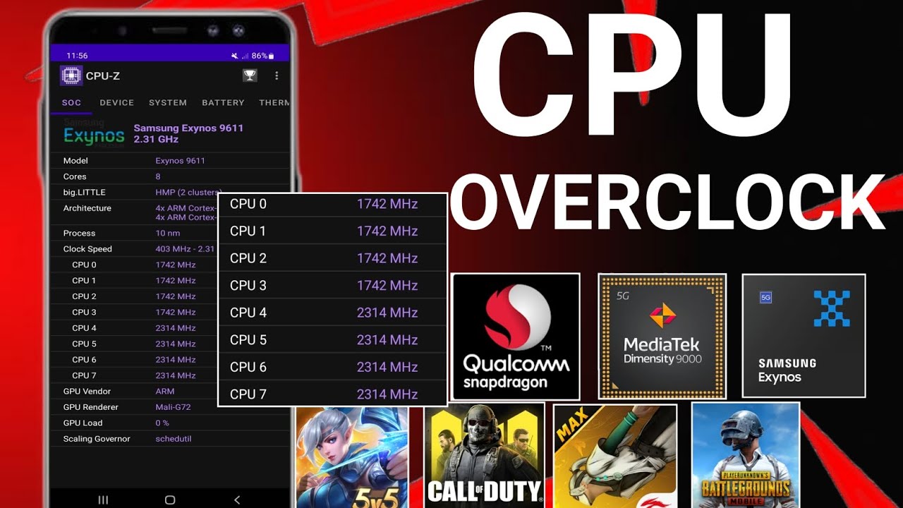 How To Overclock CPU ! Boost Performance ! Max FPS Fix Lag - No Root