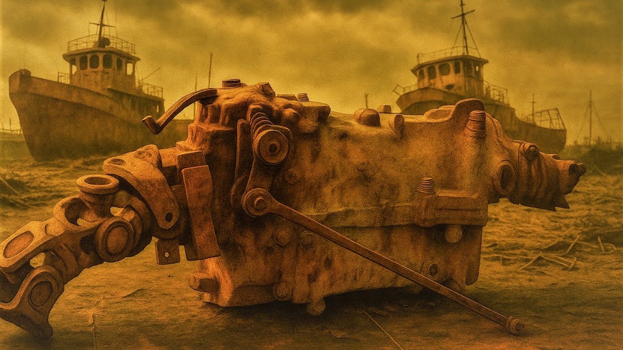 Abandoned rusty vintage car steering engine &ndash; Restored for free