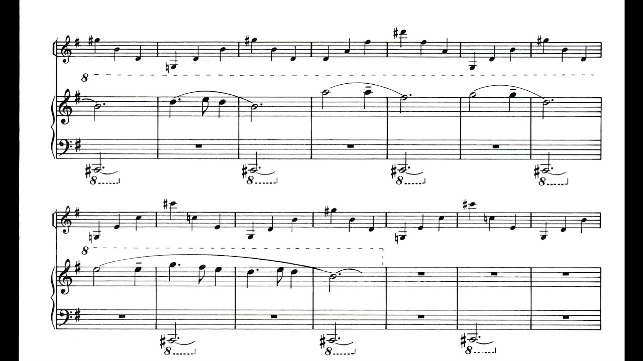 Alfred Schnittke - Stille Nacht (Silent Night) for Violin and Piano (1978) [Score-Video]