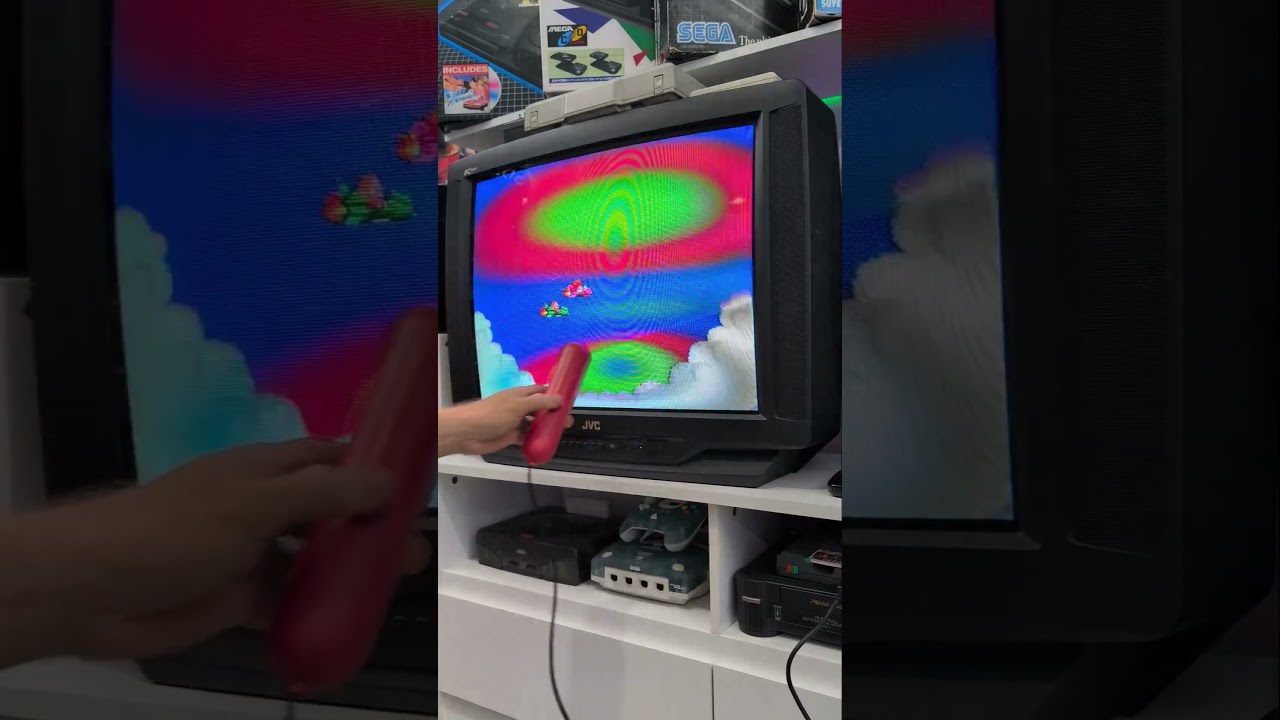 Degaussing a JVC K-series 📺 #crt #degaussing #retrogaming #retrogamer #90s #savethecrts #shorts