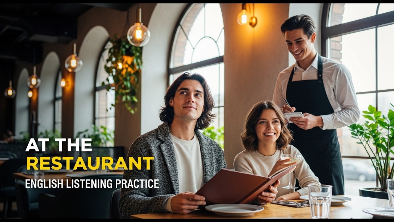 English Listening Practice at a Restaurant | Real-Life Conversation (Beginner to Intermediate)