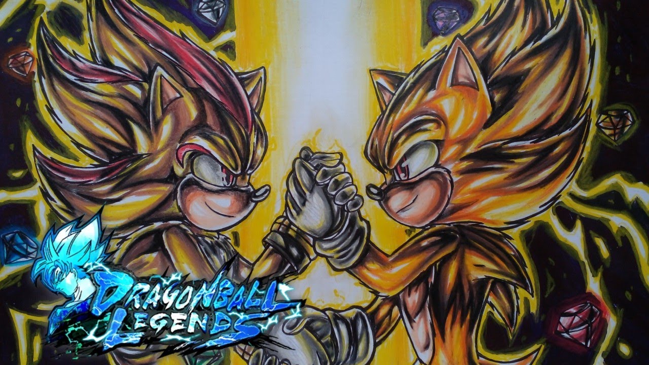 ¿¿Como dibujar a Super Sonic y Super Shadow de la Pelicula al estilo de Dragon Ball Legends??