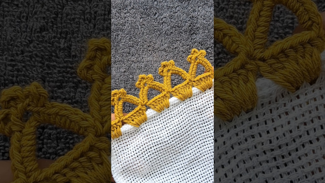 Puntilla de Canastita super F&aacute;cil🧶  #puntillas #crochet #tutorial #tejedoras #feedshorts
