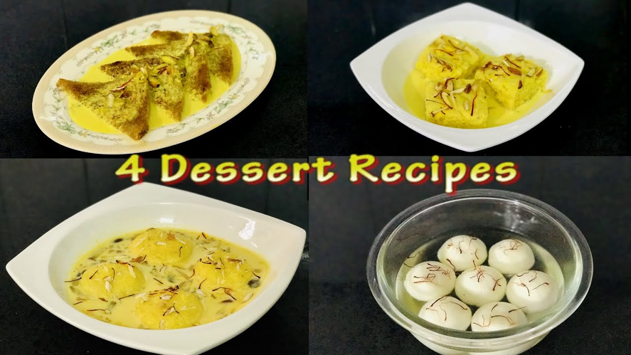 4 ഡിസേർട്ട്സ് || 4 Easter Party Dessert Recipes in Malayalam || |Nishi's Kitchen Vlogs