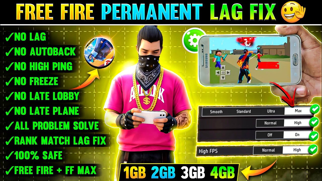 FREE FIRE LAG FIX 1GB 2GB RAM | FREE FIRE LAG PROBLEM  SOLVED | HOW TO FIX LAG 2GB 3GB 4GB MOBILE 📲