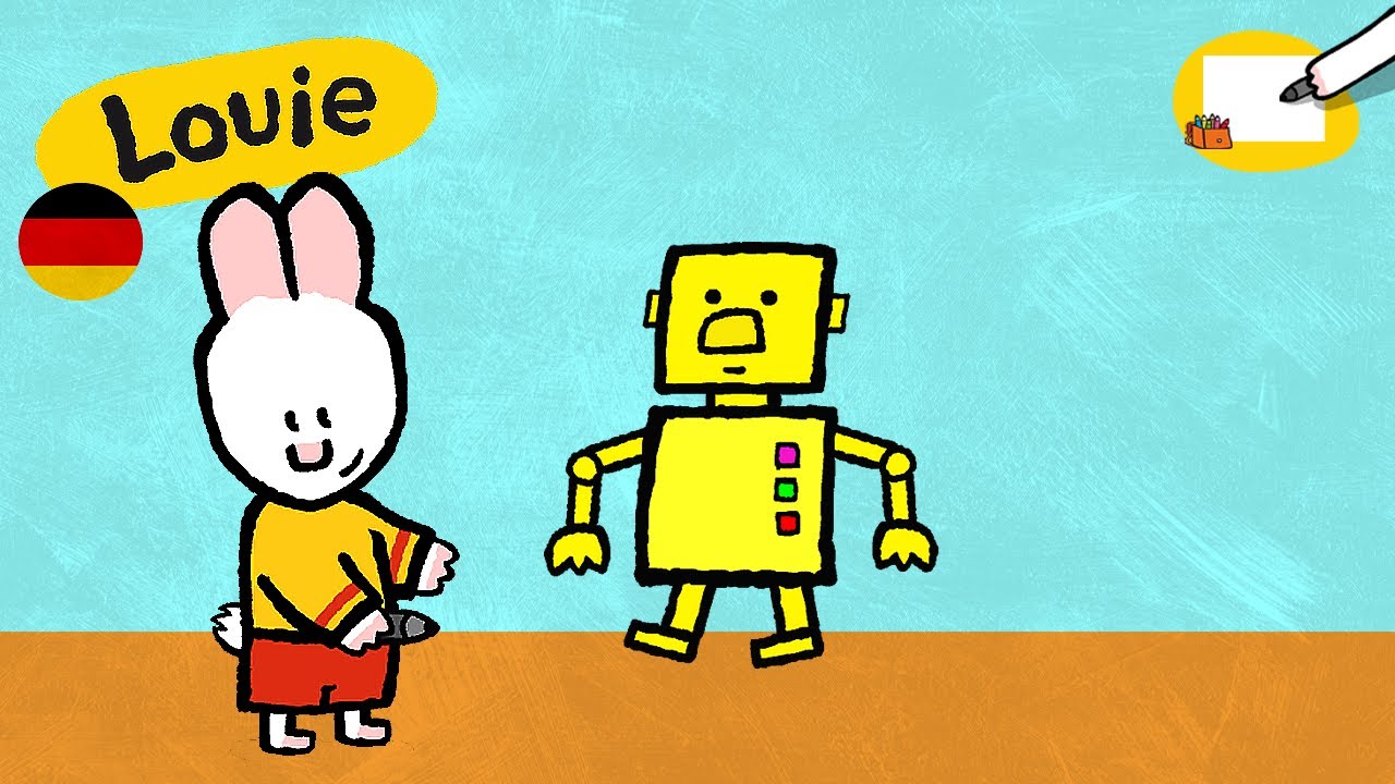 Louie, mal mir - 🎨 Louie, mal mir einen Roboter 🎨 | Zeichentrickfilm für Kinder 🎨