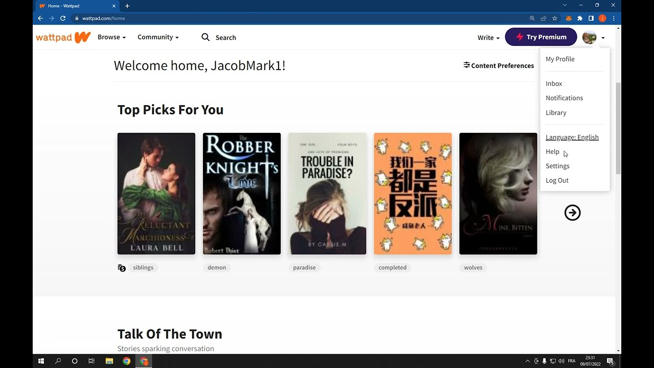 How To Change Story Language on Your Account on Wattpad PC