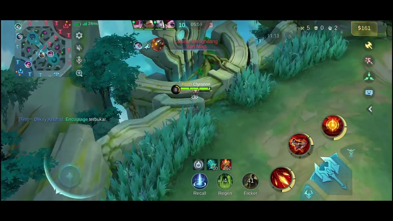 Gold Lane Granger dapet Roam Bagus manfaatkan, Savage di Mythic. MLBB