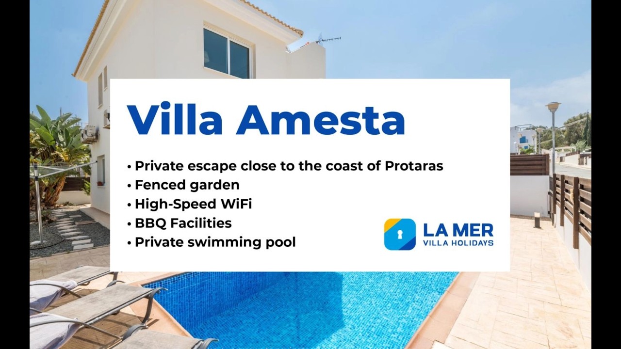 Villa Amesta | 3 Bedroom Holiday Villa in Protaras Cyprus with Private Pool
