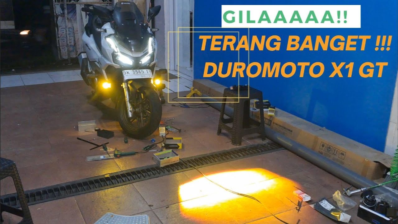 Upgrade ke Duromoto X1-GT || Proses pemasangan lampu tembak Duromoto X1-GT Lens 54 watt di ADV 160
