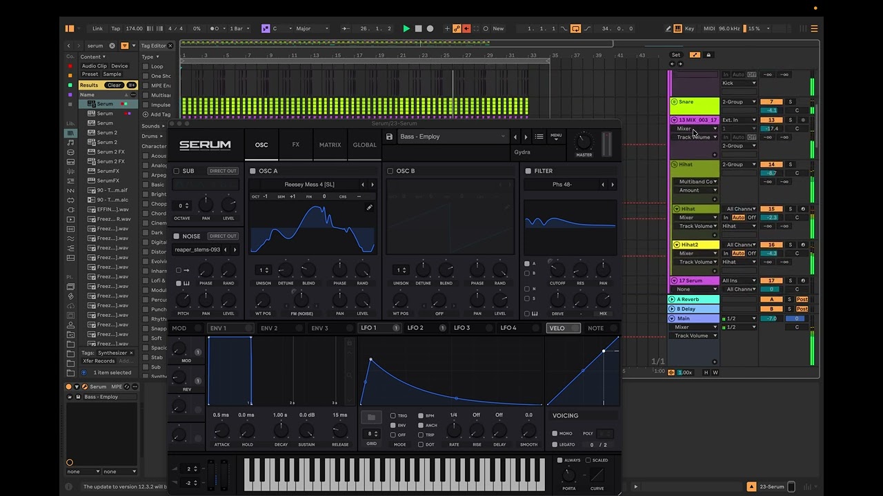 Practice video for music production and video uploading.