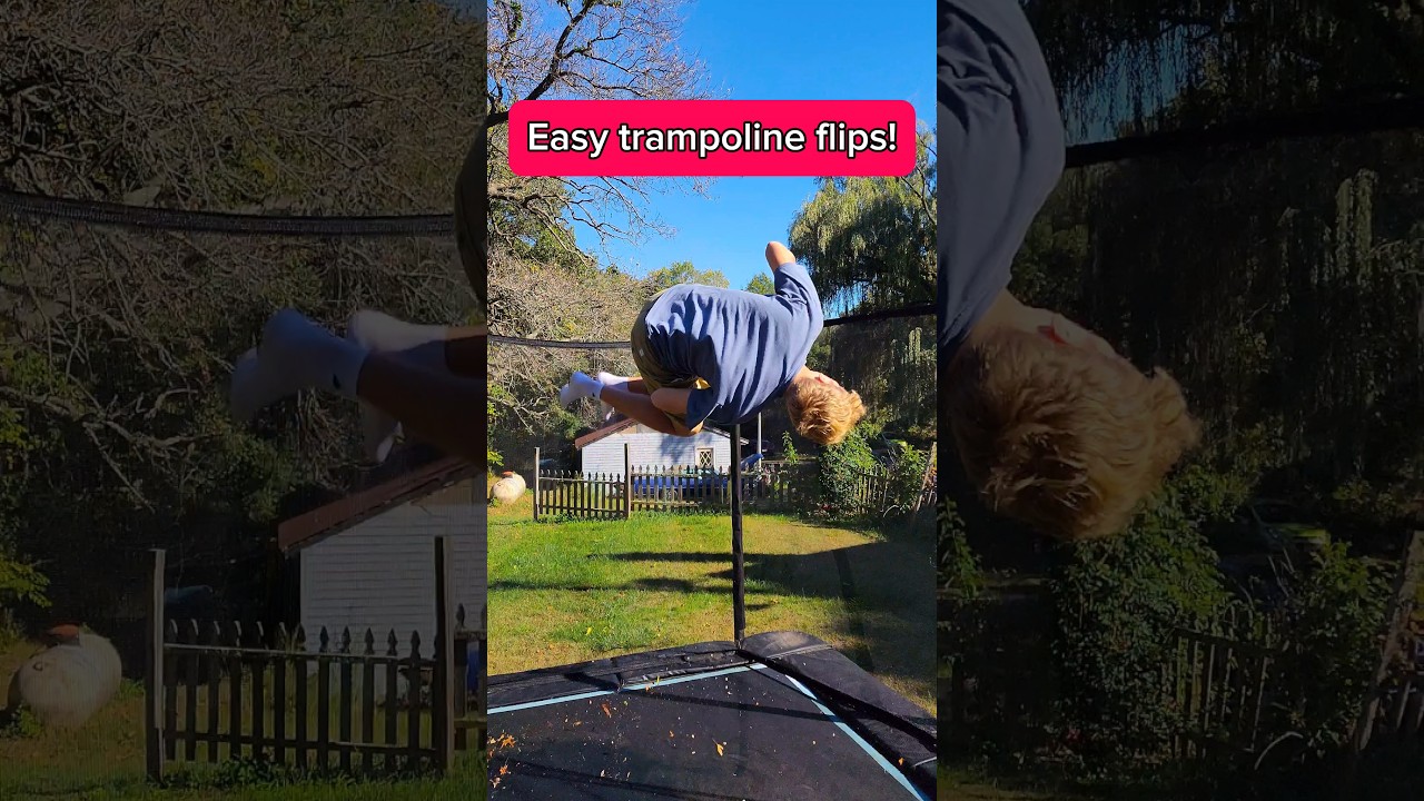 3 EASY flips to learn on your TRAMPOLINE! (Be careful on the trampoline) #flips #gymnast #trampoline
