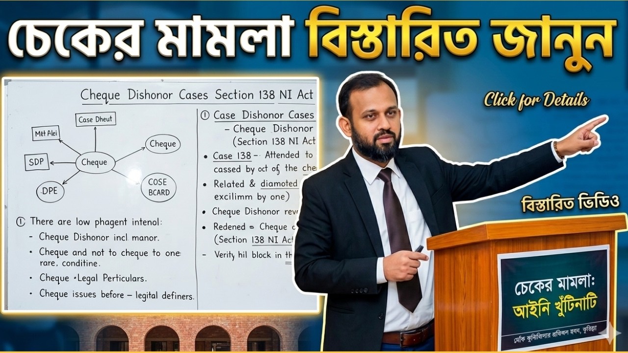 চেকের মামলার বিস্তারিত জানুন | NI Act Section 138 | Cheque Dishonour Case
