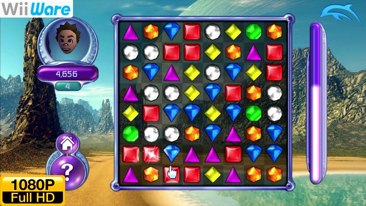 Bejeweled 2 - WiiWare Wii Gameplay 1080p (Dolphin GC/Wii Emulator)