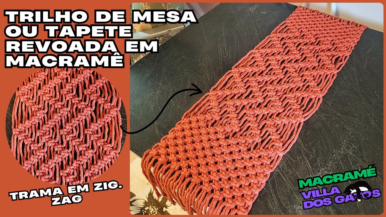 Trilho de Mesa ou Tapete em Macramê Fácil