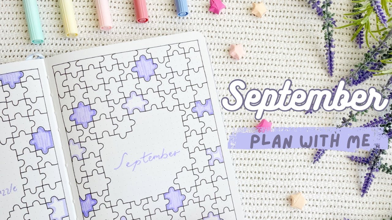🧩 September Plan with Me - Easy Puzzle Theme | Bullet Journal
