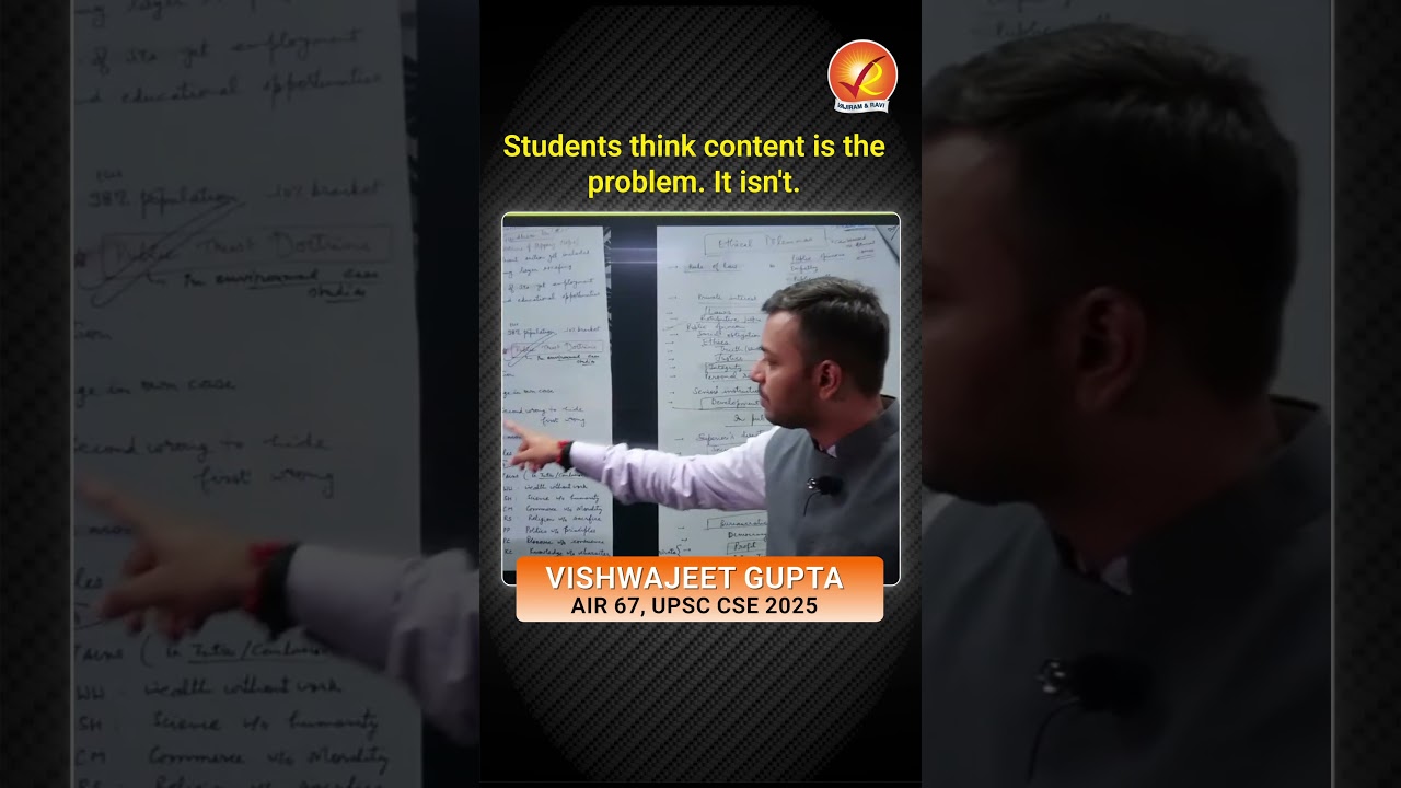 Students Think Content is Problem | UPSC CSE 2025 AIR 67 Vishwajeet Gupta | Ethics module Course
