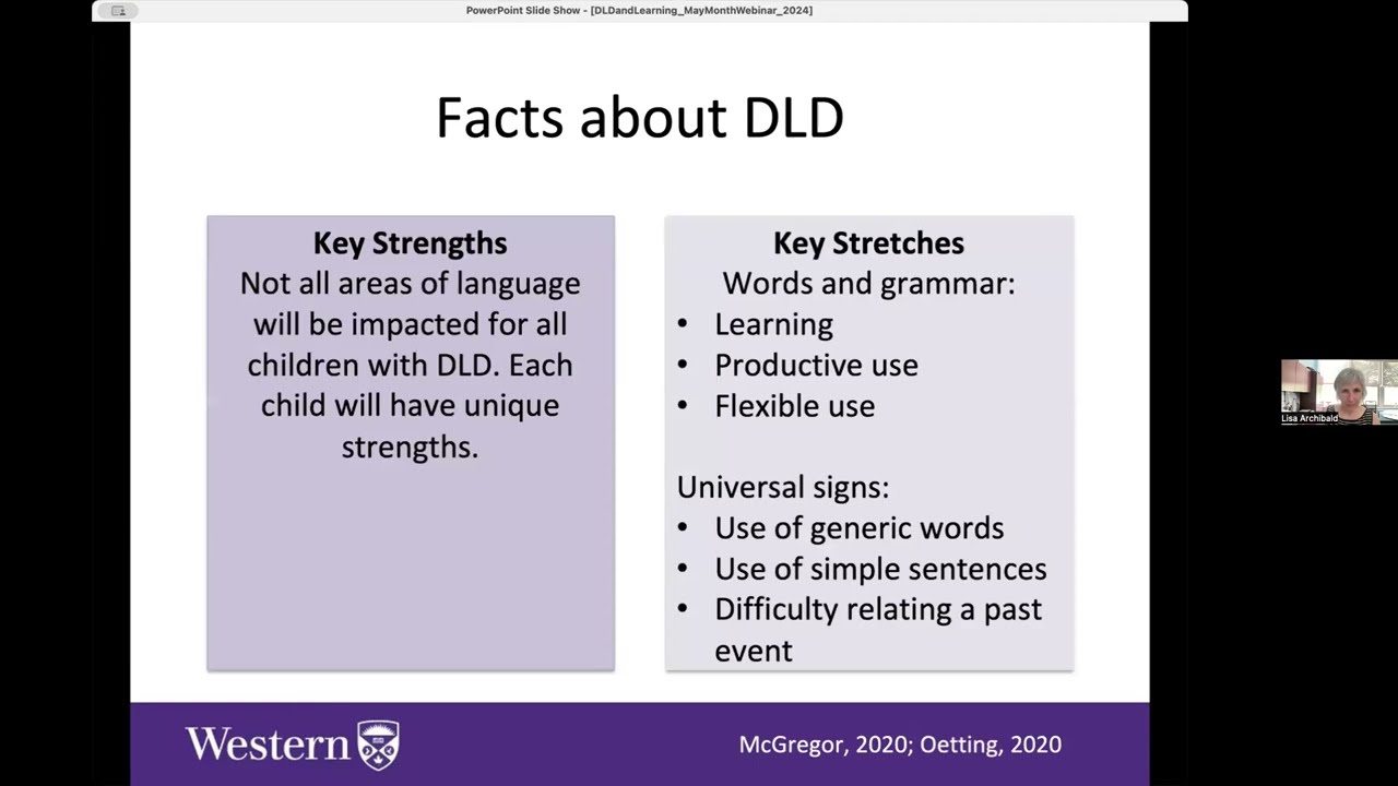 Developmental Language Disorder: What is it? Does my child have DLD? (Lisa Archibald)