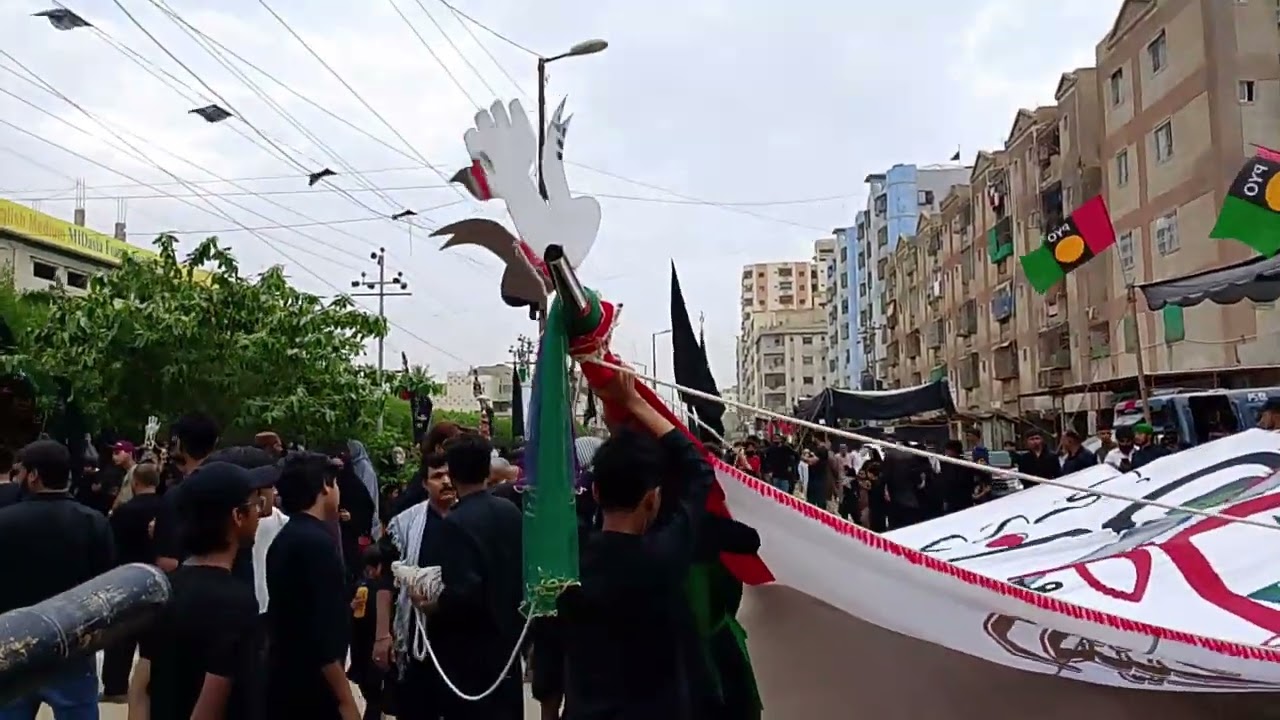 8 محرم الحرام جلوس عزا شہادت جناب غازی عباس علمدارمیں غازی عباس علمدار کمیٹی نے عملداری کی
