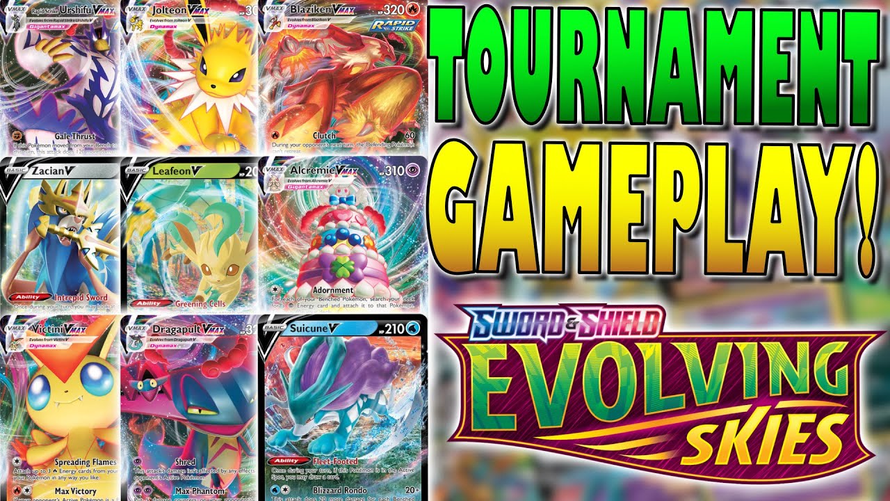 Largest Post-Rotation Tournament Yet! Evolving Skies PTCGO Gameplay 2021