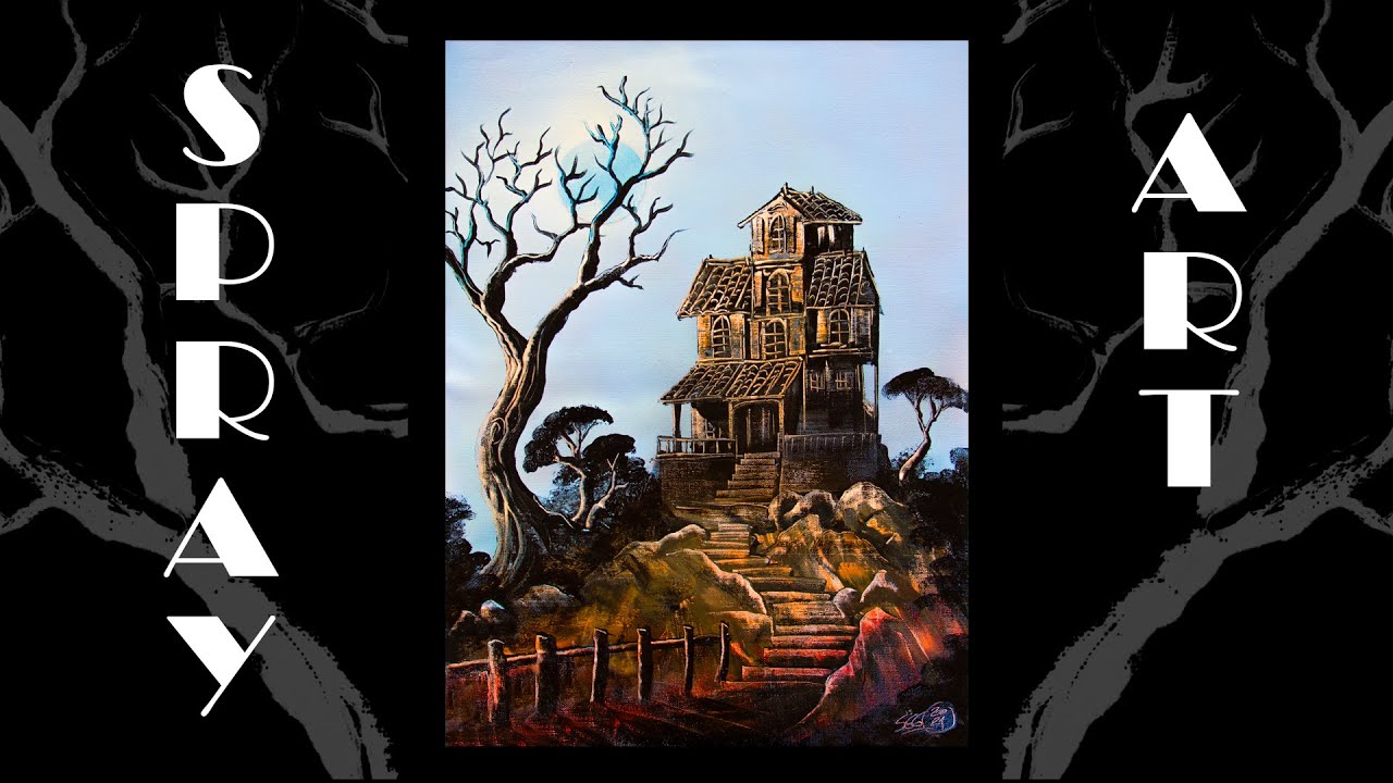 Psycho House. Spray paint artistic process by I Spray.